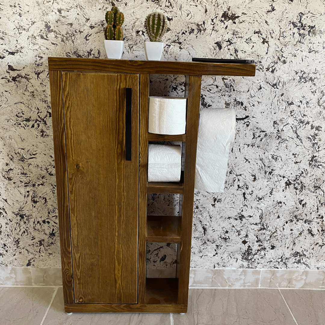 Porte-rouleau de papier toilette avec d'étagère - حامل ورق المرحاض مع رف تنظيم