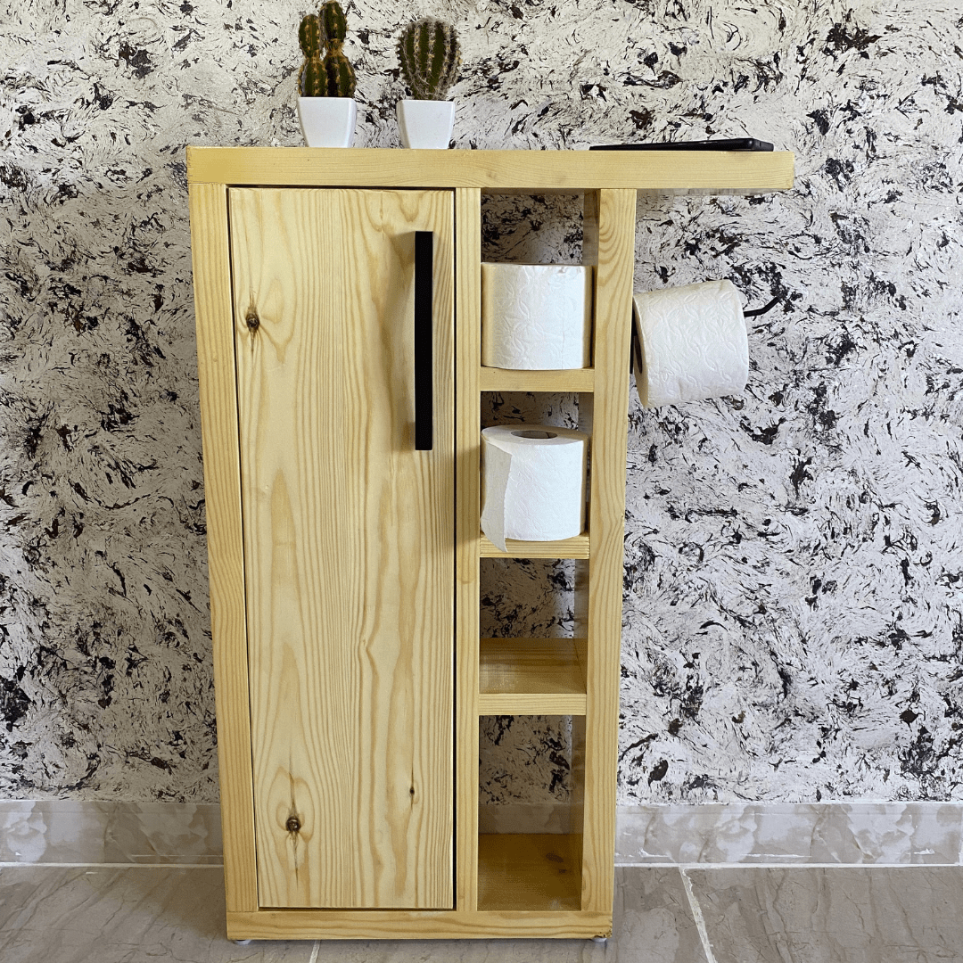 Porte-rouleau de papier toilette avec d'étagère - حامل ورق المرحاض مع رف تنظيم